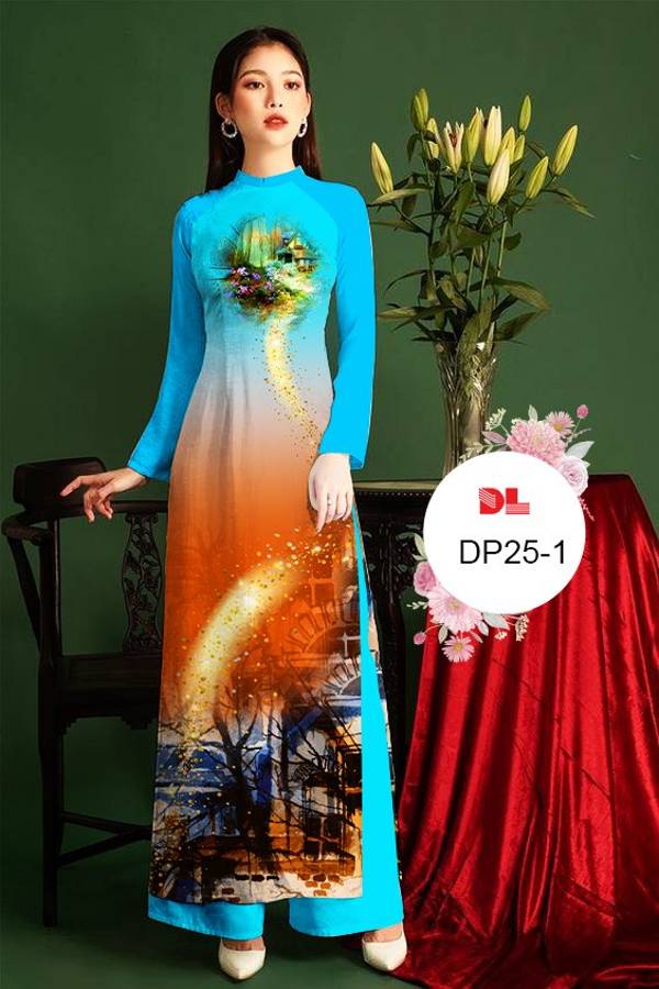 Vải Áo Dài Phong Cảnh Kiểu Mới AD DP25 26 Vải Áo Dài Phong Cảnh Kiểu Mới AD DP25