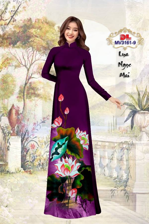 Vải Áo Dài Hoa Sen Kiểu Mới AD MV3161 47 Vải Áo Dài Hoa Sen Kiểu Mới AD MV3161