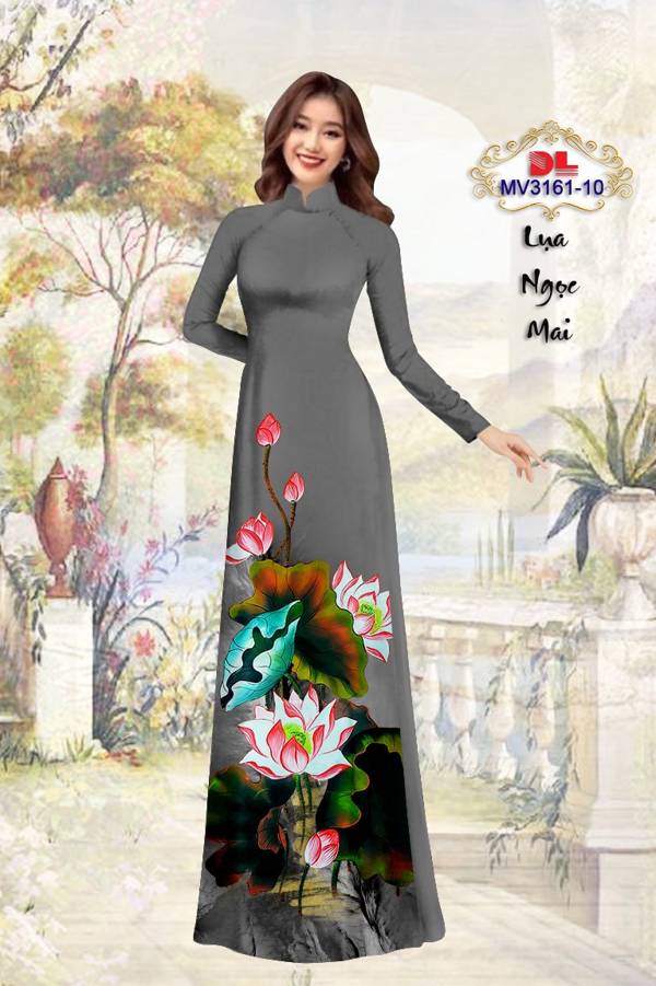 Vải Áo Dài Hoa Sen Kiểu Mới AD MV3161 48 Vải Áo Dài Hoa Sen Kiểu Mới AD MV3161