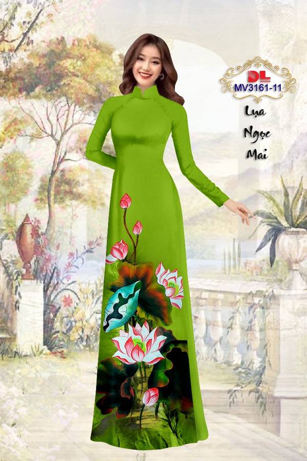 Vải Áo Dài Hoa Sen Kiểu Mới AD MV3161 49 Vải Áo Dài Hoa Sen Kiểu Mới AD MV3161