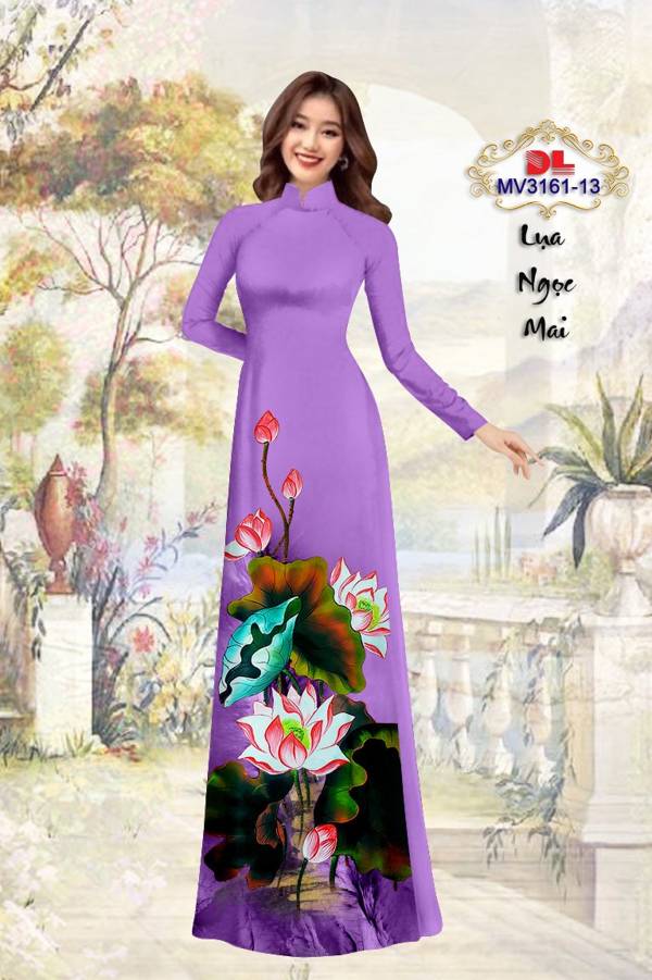 Vải Áo Dài Hoa Sen Kiểu Mới AD MV3161 51 Vải Áo Dài Hoa Sen Kiểu Mới AD MV3161