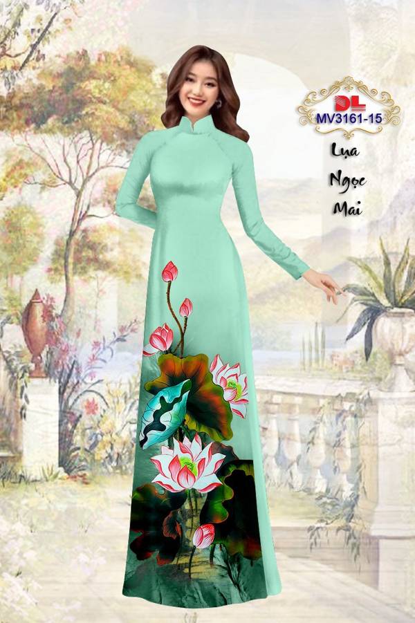 Vải Áo Dài Hoa Sen Kiểu Mới AD MV3161 53 Vải Áo Dài Hoa Sen Kiểu Mới AD MV3161
