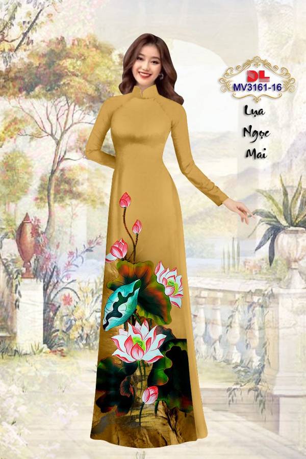 Vải Áo Dài Hoa Sen Kiểu Mới AD MV3161 54 Vải Áo Dài Hoa Sen Kiểu Mới AD MV3161