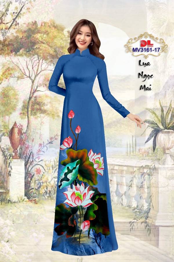 Vải Áo Dài Hoa Sen Kiểu Mới AD MV3161 55 Vải Áo Dài Hoa Sen Kiểu Mới AD MV3161