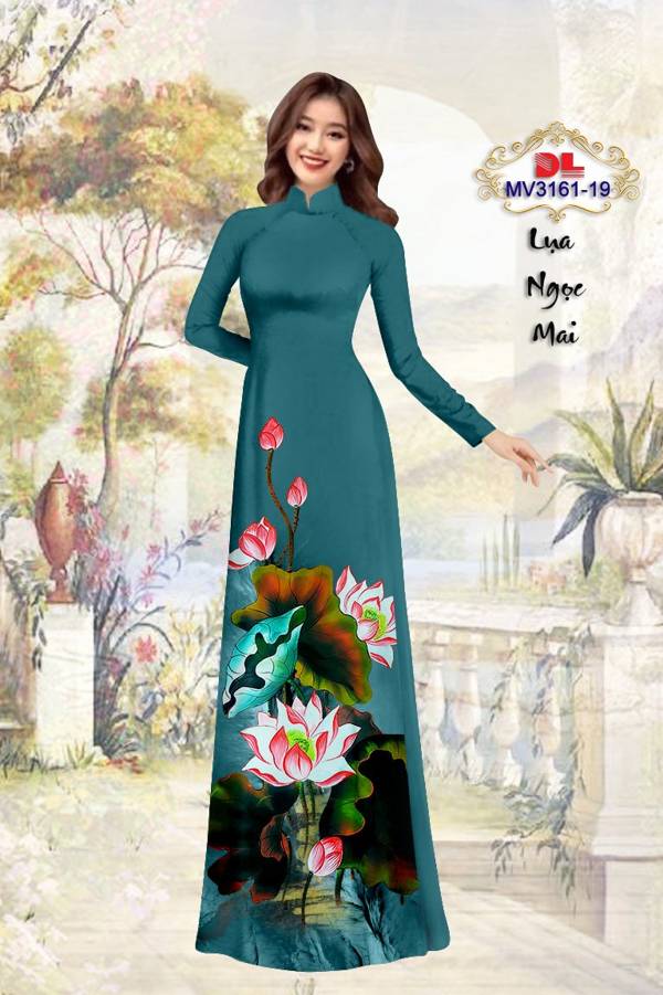 Vải Áo Dài Hoa Sen Kiểu Mới AD MV3161 58 Vải Áo Dài Hoa Sen Kiểu Mới AD MV3161