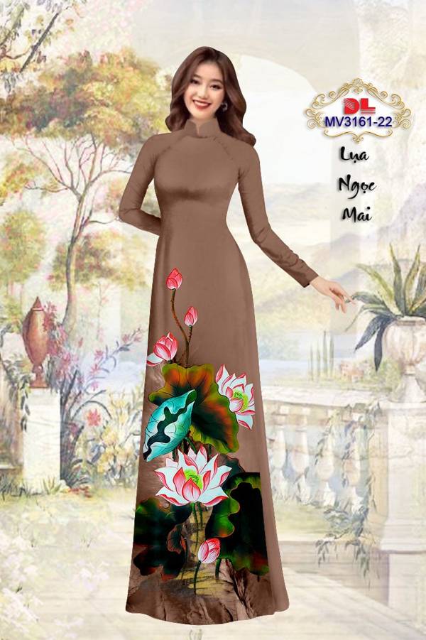 Vải Áo Dài Hoa Sen Kiểu Mới AD MV3161 61 Vải Áo Dài Hoa Sen Kiểu Mới AD MV3161