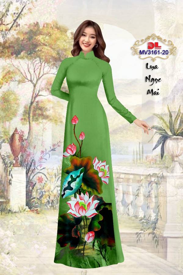Vải Áo Dài Hoa Sen Kiểu Mới AD MV3161 59 Vải Áo Dài Hoa Sen Kiểu Mới AD MV3161