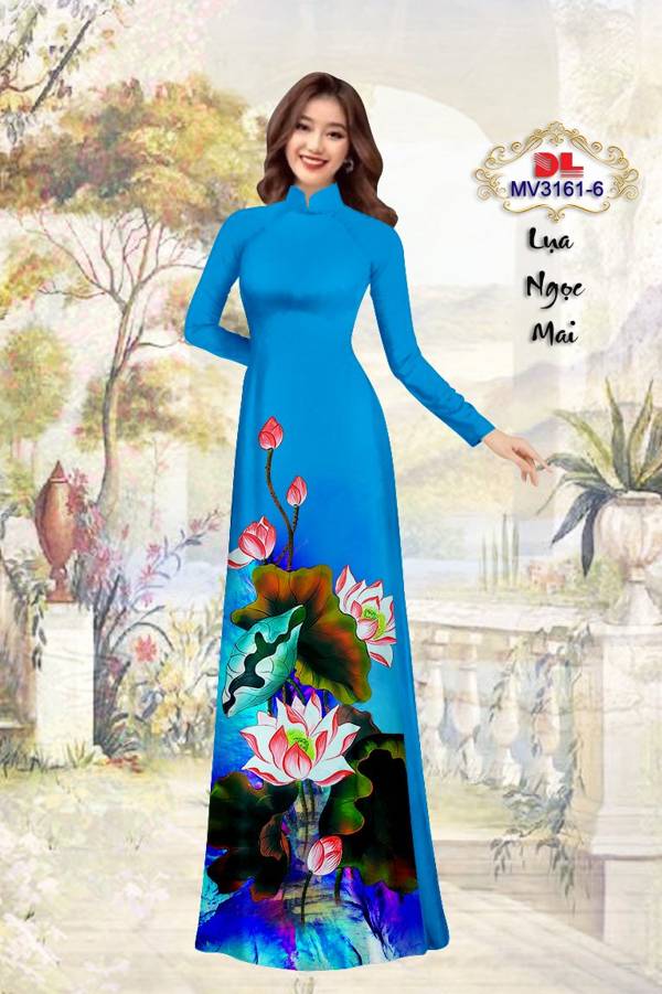 Vải Áo Dài Hoa Sen Kiểu Mới AD MV3161 66 Vải Áo Dài Hoa Sen Kiểu Mới AD MV3161
