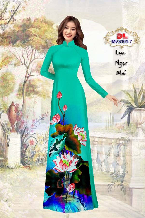 Vải Áo Dài Hoa Sen Kiểu Mới AD MV3161 67 Vải Áo Dài Hoa Sen Kiểu Mới AD MV3161