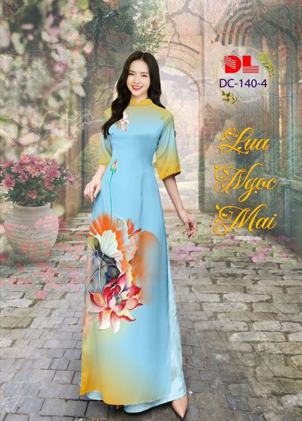Vải Áo Dài Hoa Sen Vừa Ra AD DC140 20 Vải Áo Dài Hoa Sen Vừa Ra AD DC140