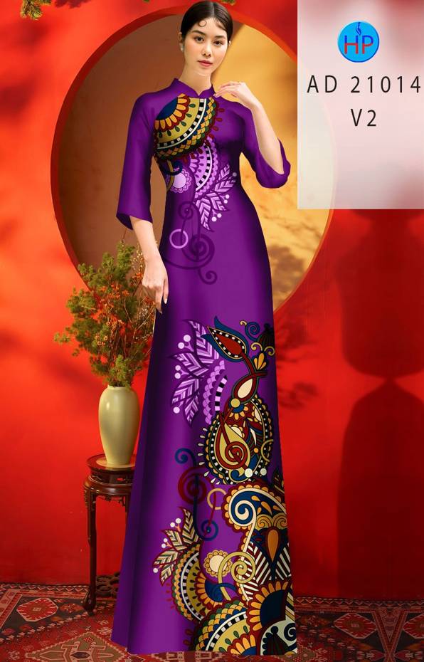 Vải Áo Dài Hoa Văn Thiết Kế 2021 AD 21014