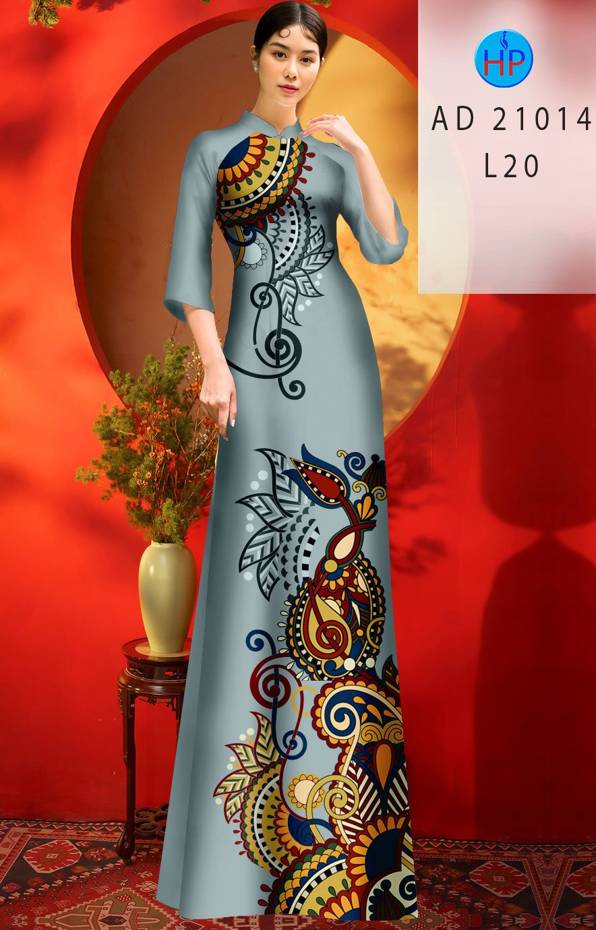 Vải Áo Dài Hoa Văn Thiết Kế 2021 AD 21014