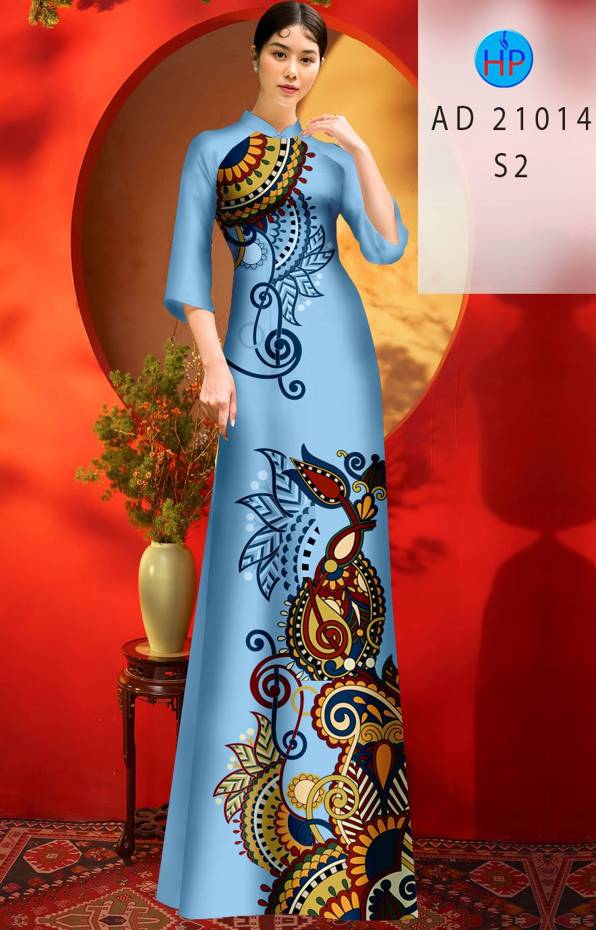 Vải Áo Dài Hoa Văn Thiết Kế 2021 AD 21014