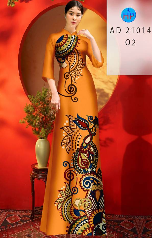 Vải Áo Dài Hoa Văn Thiết Kế 2021 AD 21014