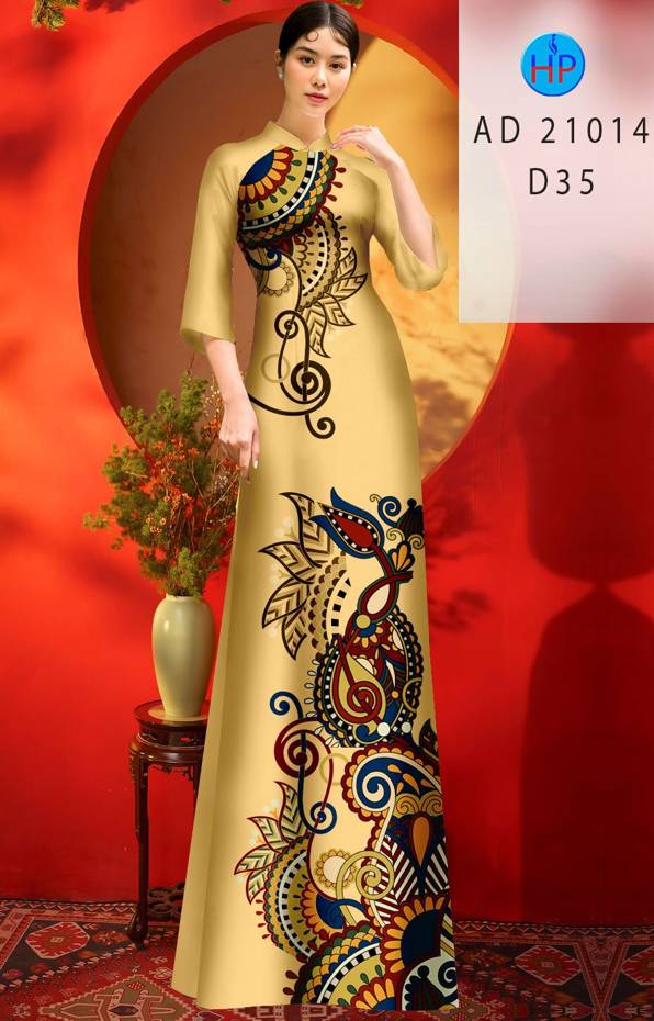 Vải Áo Dài Hoa Văn Thiết Kế 2021 AD 21014