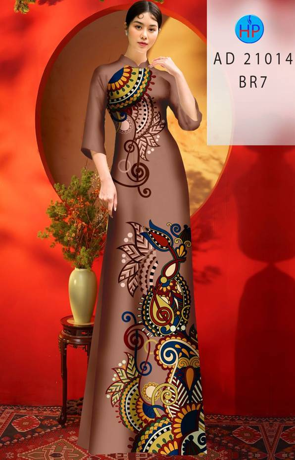 Vải Áo Dài Hoa Văn Thiết Kế 2021 AD 21014