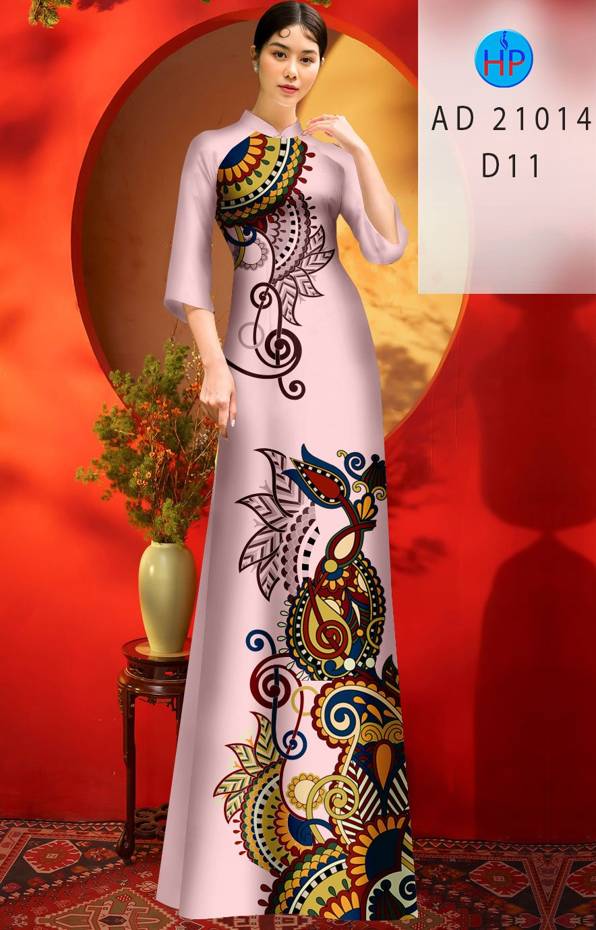 Vải Áo Dài Hoa Văn Thiết Kế 2021 AD 21014