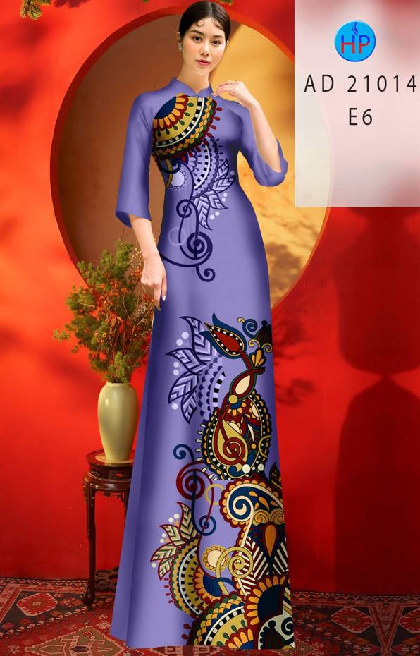 Vải Áo Dài Hoa Văn Thiết Kế 2021 AD 21014