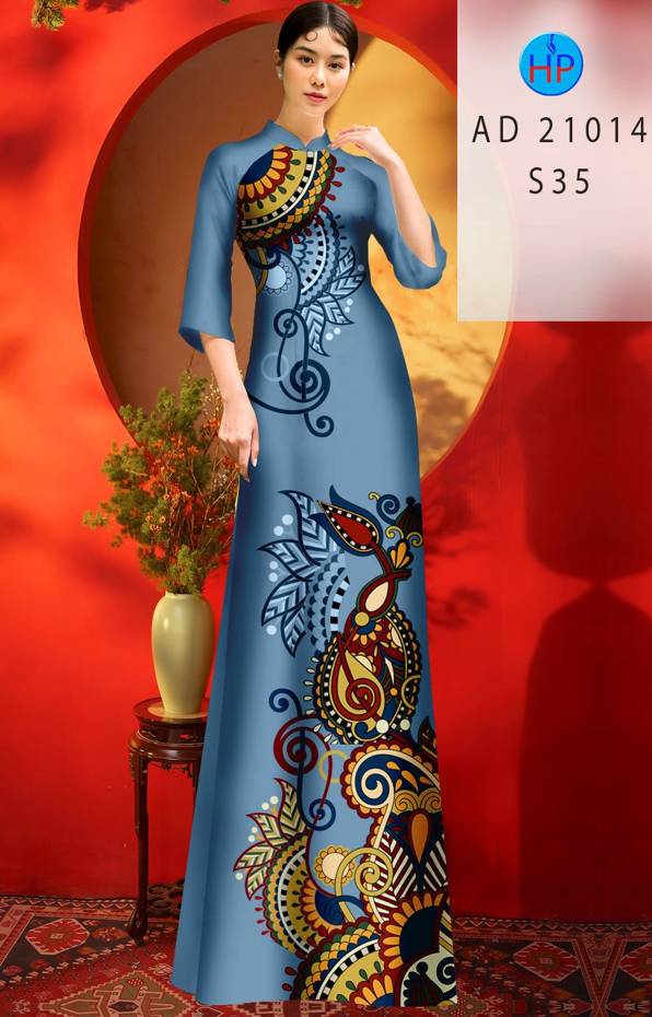 Vải Áo Dài Hoa Văn Thiết Kế 2021 AD 21014