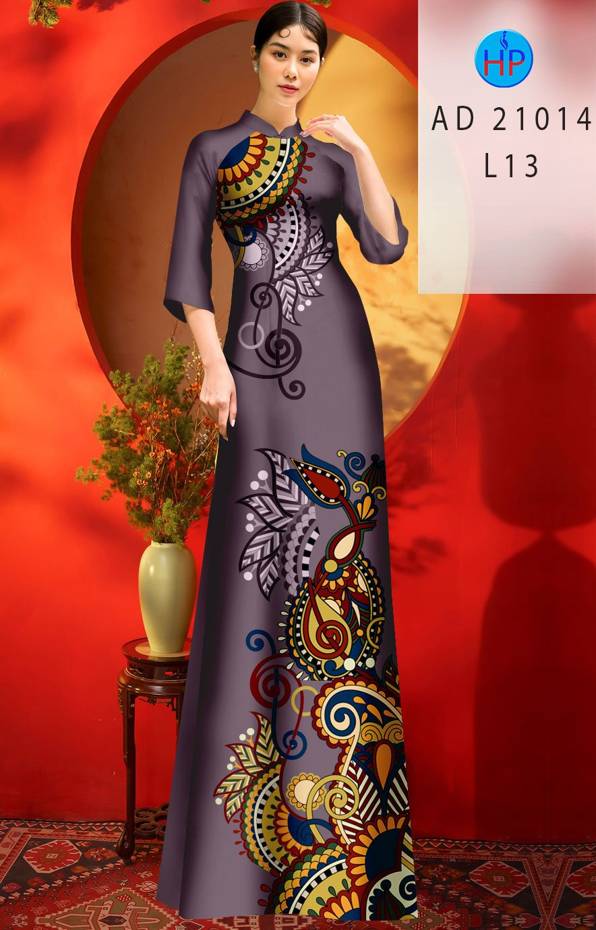 Vải Áo Dài Hoa Văn Thiết Kế 2021 AD 21014