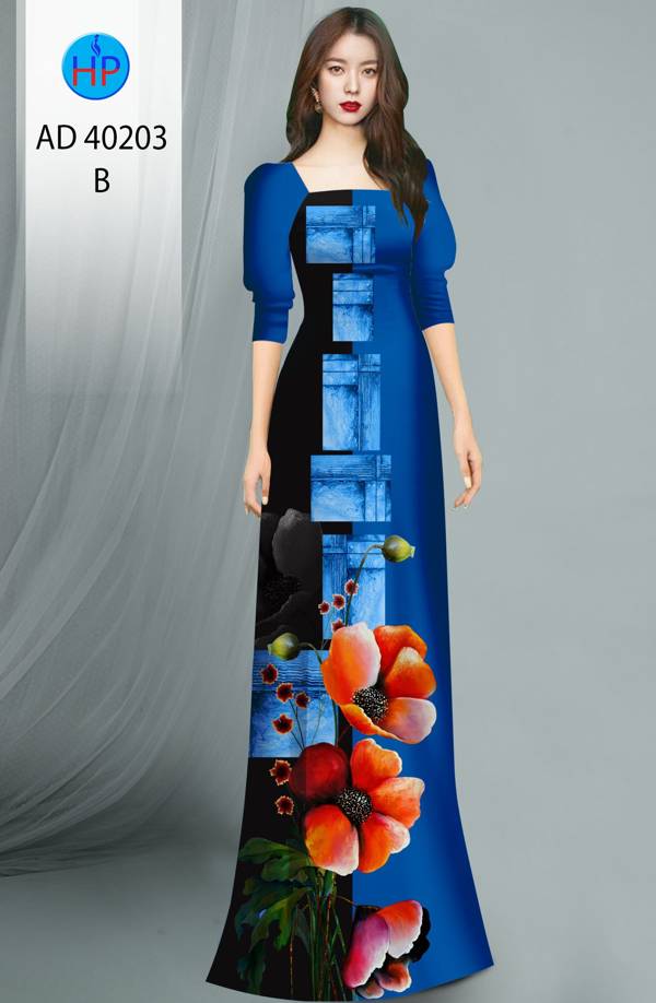 Vải Áo Dài Hoa In 3D Thiết Kế 2021 AD 40203 38 Vải Áo Dài Hoa In 3D Thiết Kế 2021 AD 40203