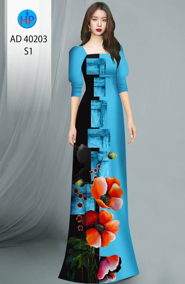 Vải Áo Dài Hoa In 3D Thiết Kế 2021 AD 40203 39 Vải Áo Dài Hoa In 3D Thiết Kế 2021 AD 40203