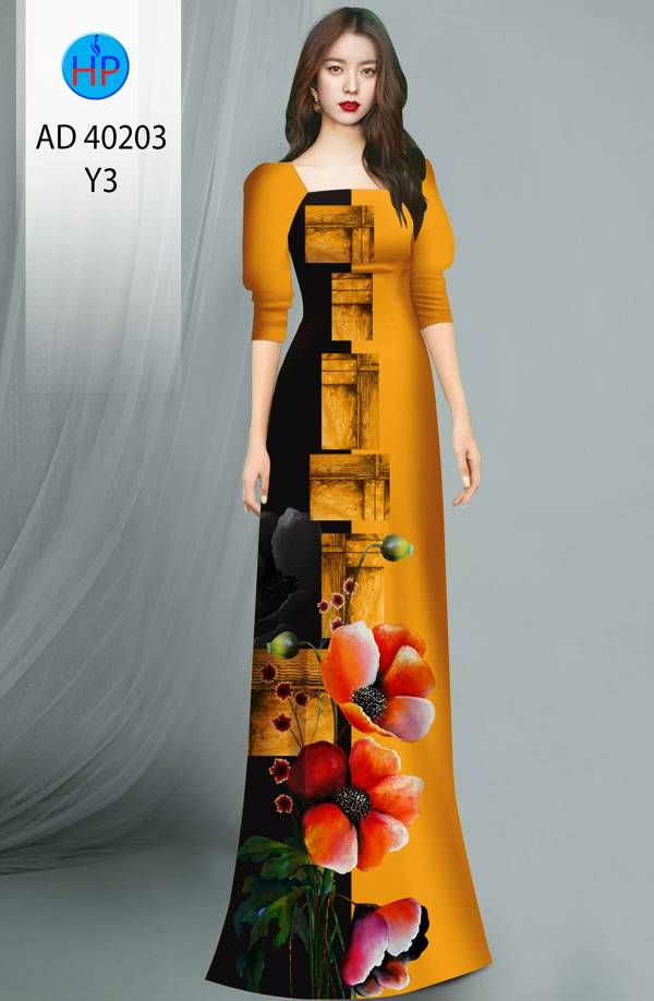 Vải Áo Dài Hoa In 3D Thiết Kế 2021 AD 40203 47 Vải Áo Dài Hoa In 3D Thiết Kế 2021 AD 40203