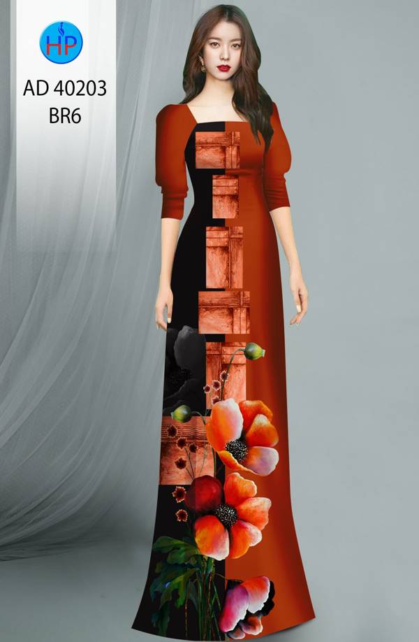 Vải Áo Dài Hoa In 3D Thiết Kế 2021 AD 40203 52 Vải Áo Dài Hoa In 3D Thiết Kế 2021 AD 40203