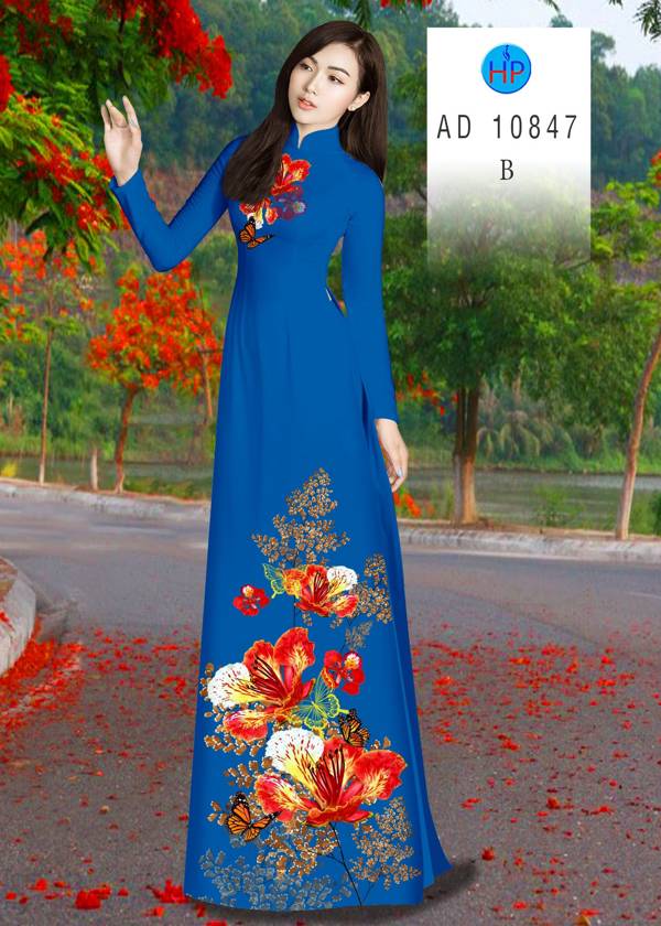 Vải Áo Dài Hoa Phượng Mới Ra AD 10847 39 Vải Áo Dài Hoa Phượng Mới Ra AD 10847