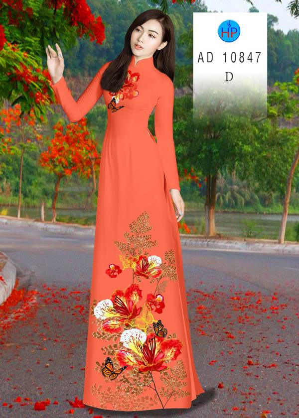 Vải Áo Dài Hoa Phượng Mới Ra AD 10847 41 Vải Áo Dài Hoa Phượng Mới Ra AD 10847