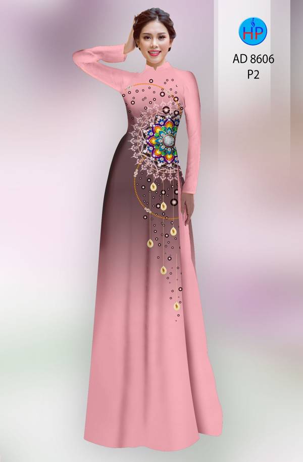 Vải Áo Dài Hoa Văn Vừa Ra  AD 8606