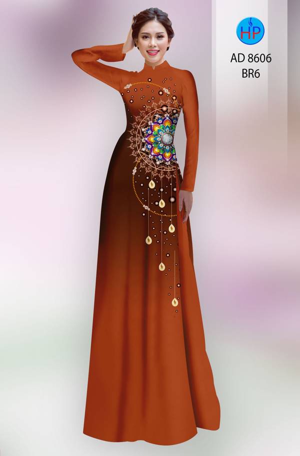 Vải Áo Dài Hoa Văn Vừa Ra  AD 8606