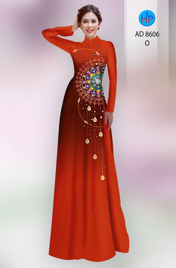 Vải Áo Dài Hoa Văn Vừa Ra  AD 8606