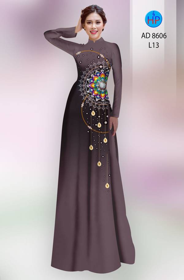 Vải Áo Dài Hoa Văn Vừa Ra  AD 8606