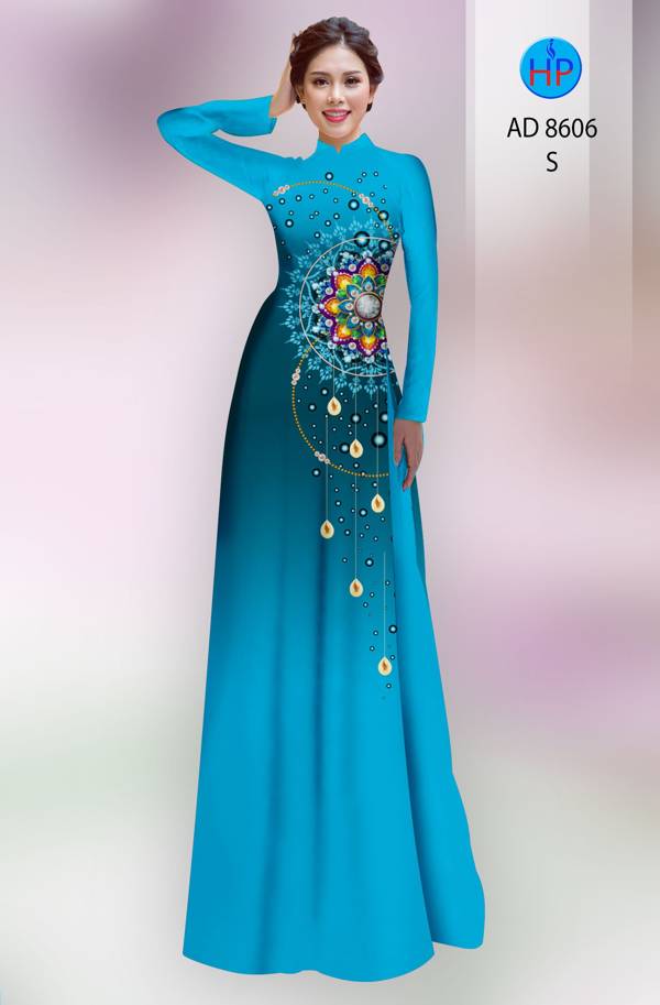 Vải Áo Dài Hoa Văn Vừa Ra  AD 8606