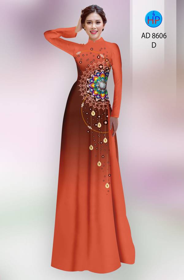 Vải Áo Dài Hoa Văn Vừa Ra  AD 8606