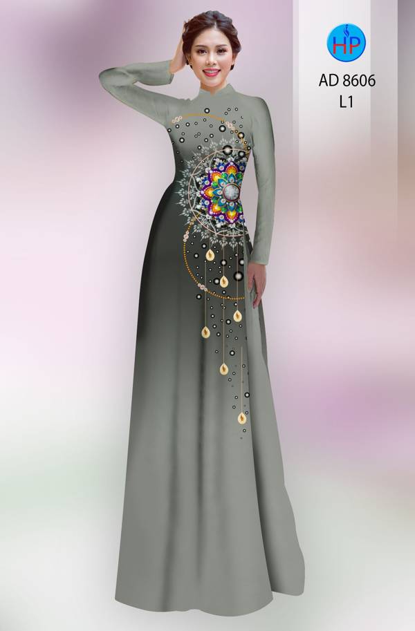 Vải Áo Dài Hoa Văn Vừa Ra  AD 8606