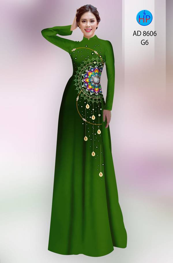 Vải Áo Dài Hoa Văn Vừa Ra  AD 8606