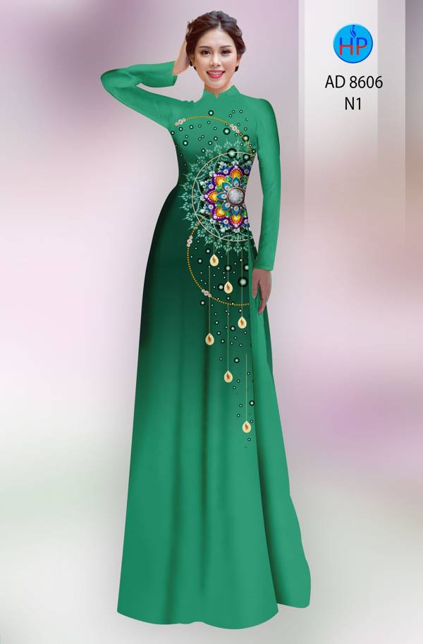 Vải Áo Dài Hoa Văn Vừa Ra  AD 8606