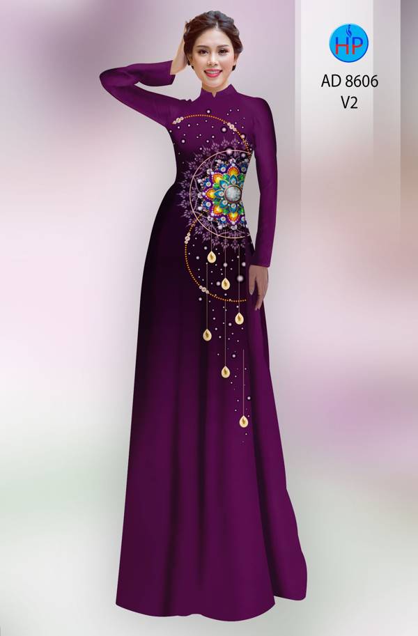 Vải Áo Dài Hoa Văn Vừa Ra  AD 8606