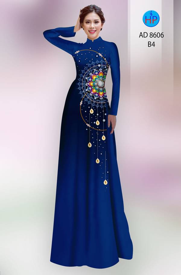 Vải Áo Dài Hoa Văn Vừa Ra  AD 8606