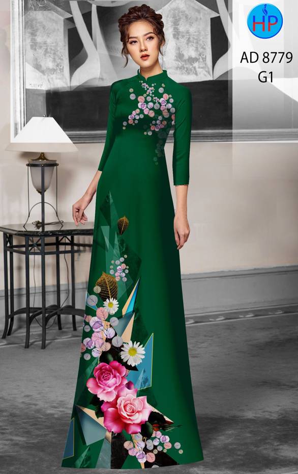 Vải Áo Dài Hoa Hồng Vừa Ra AD 8779 38 Vải Áo Dài Hoa Hồng Vừa Ra  AD 8779