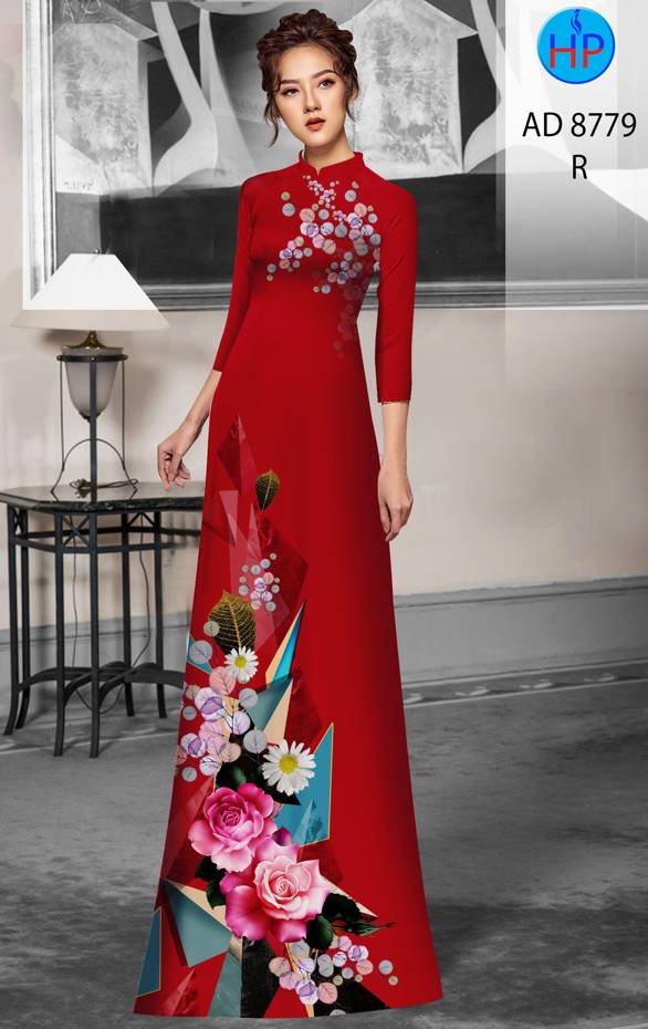 Vải Áo Dài Hoa Hồng Vừa Ra AD 8779 43 Vải Áo Dài Hoa Hồng Vừa Ra  AD 8779