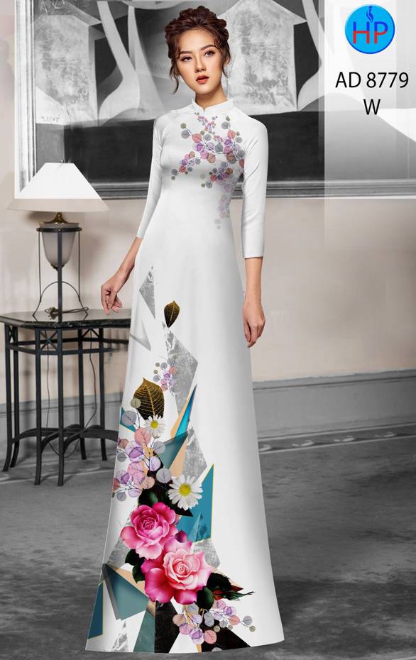 Vải Áo Dài Hoa Hồng Vừa Ra AD 8779 41 Vải Áo Dài Hoa Hồng Vừa Ra  AD 8779