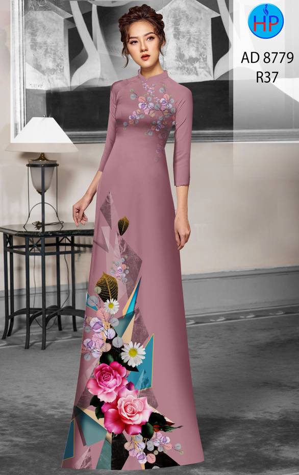 Vải Áo Dài Hoa Hồng Vừa Ra AD 8779 46 Vải Áo Dài Hoa Hồng Vừa Ra  AD 8779
