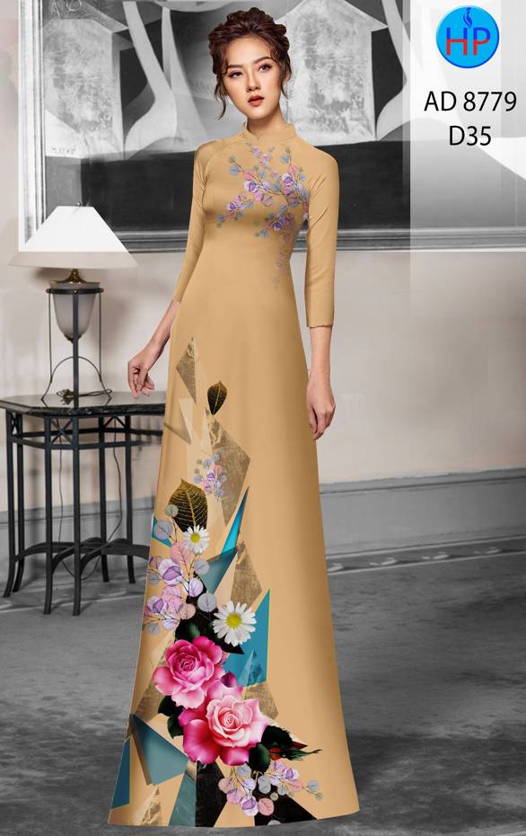 Vải Áo Dài Hoa Hồng Vừa Ra AD 8779 47 Vải Áo Dài Hoa Hồng Vừa Ra  AD 8779