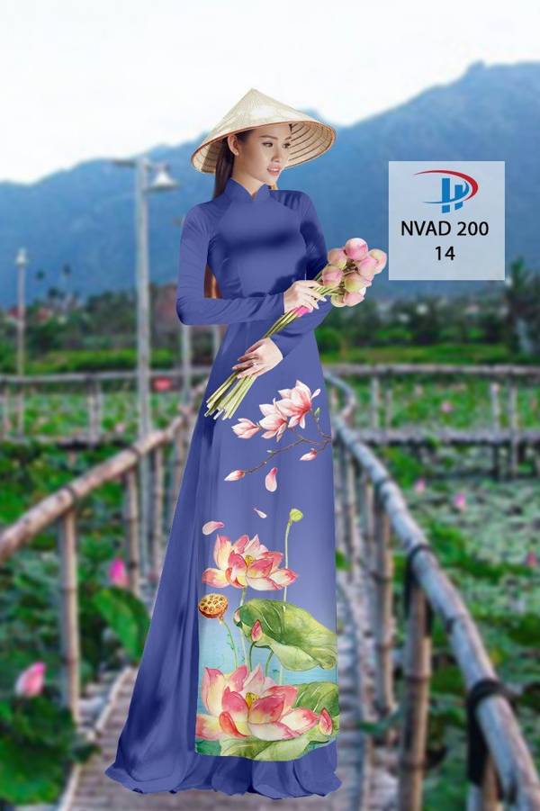 Vải Áo Dài Hoa Sen Độc Đáo AD NVAD200 54 Vải Áo Dài Hoa Sen Độc Đáo AD NVAD200