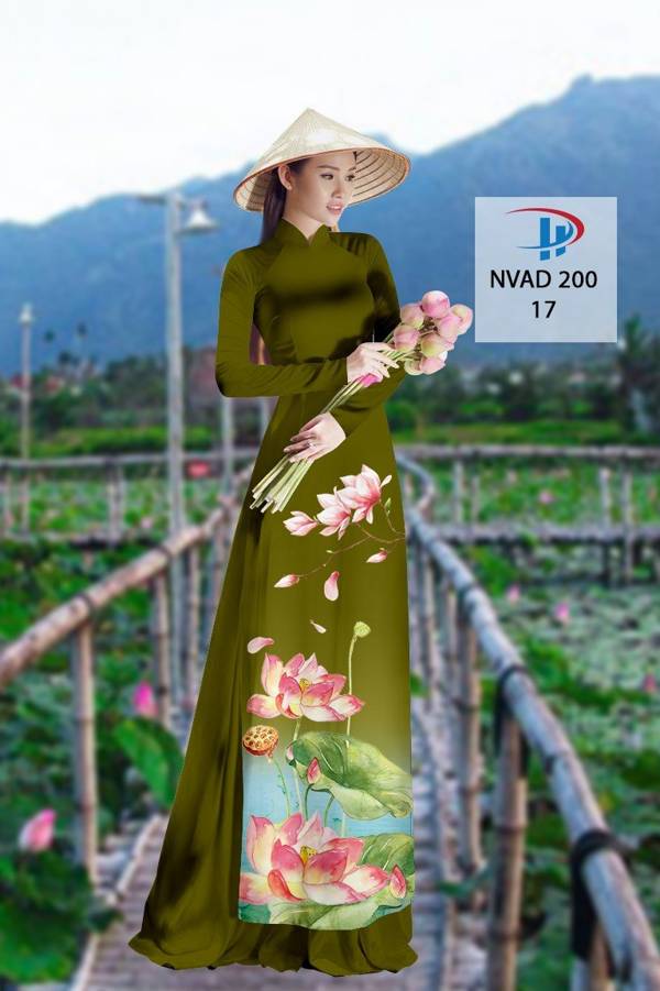 Vải Áo Dài Hoa Sen Độc Đáo AD NVAD200 57 Vải Áo Dài Hoa Sen Độc Đáo AD NVAD200