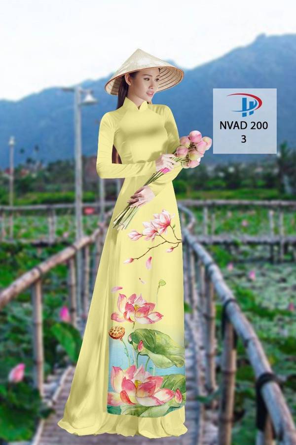 Vải Áo Dài Hoa Sen Độc Đáo AD NVAD200 61 Vải Áo Dài Hoa Sen Độc Đáo AD NVAD200