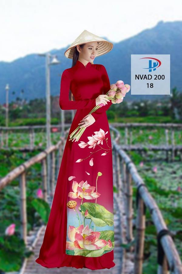 Vải Áo Dài Hoa Sen Độc Đáo AD NVAD200 58 Vải Áo Dài Hoa Sen Độc Đáo AD NVAD200